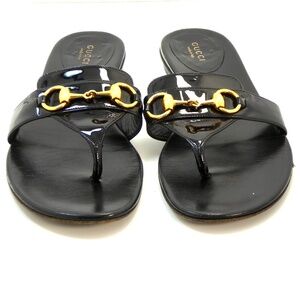 Gucci Black and Gold Sandals with Luxe Design